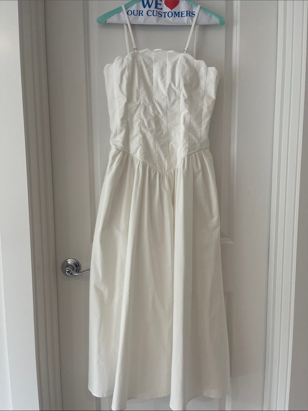 Anthropologie BHLDN White Spaghetti-Strap Party Dress Size Small